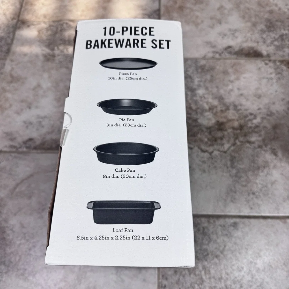 MARTHA STEWART ESSENTIALS 10-Pc. Bakeware Set New Non Stick Dishwasher‎ Safe